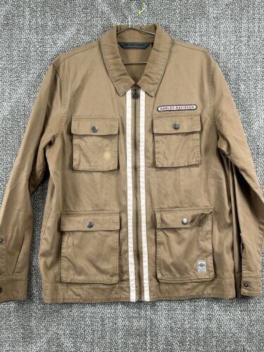 Harley Davidson Tan Khaki Military Field Jacket L… - image 1