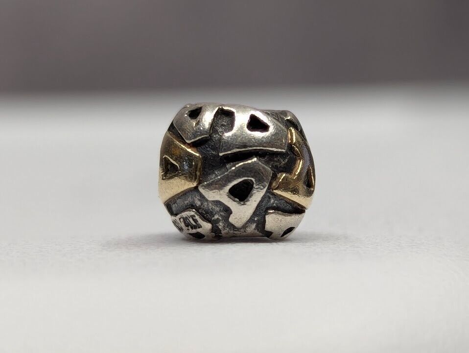 Authentic PANDORA Retired SS/14K Two-Toned Charm … - image 1