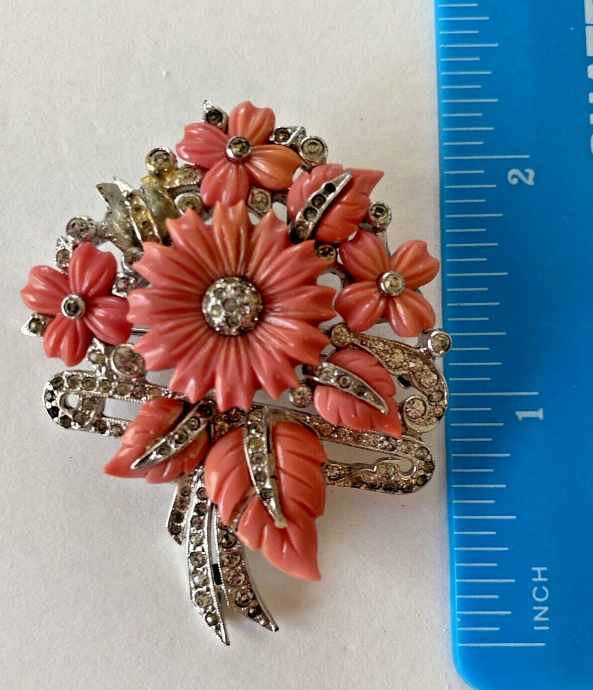 *RARE* MAZER Deco Molded Faux Coral Flowers Leave… - image 10