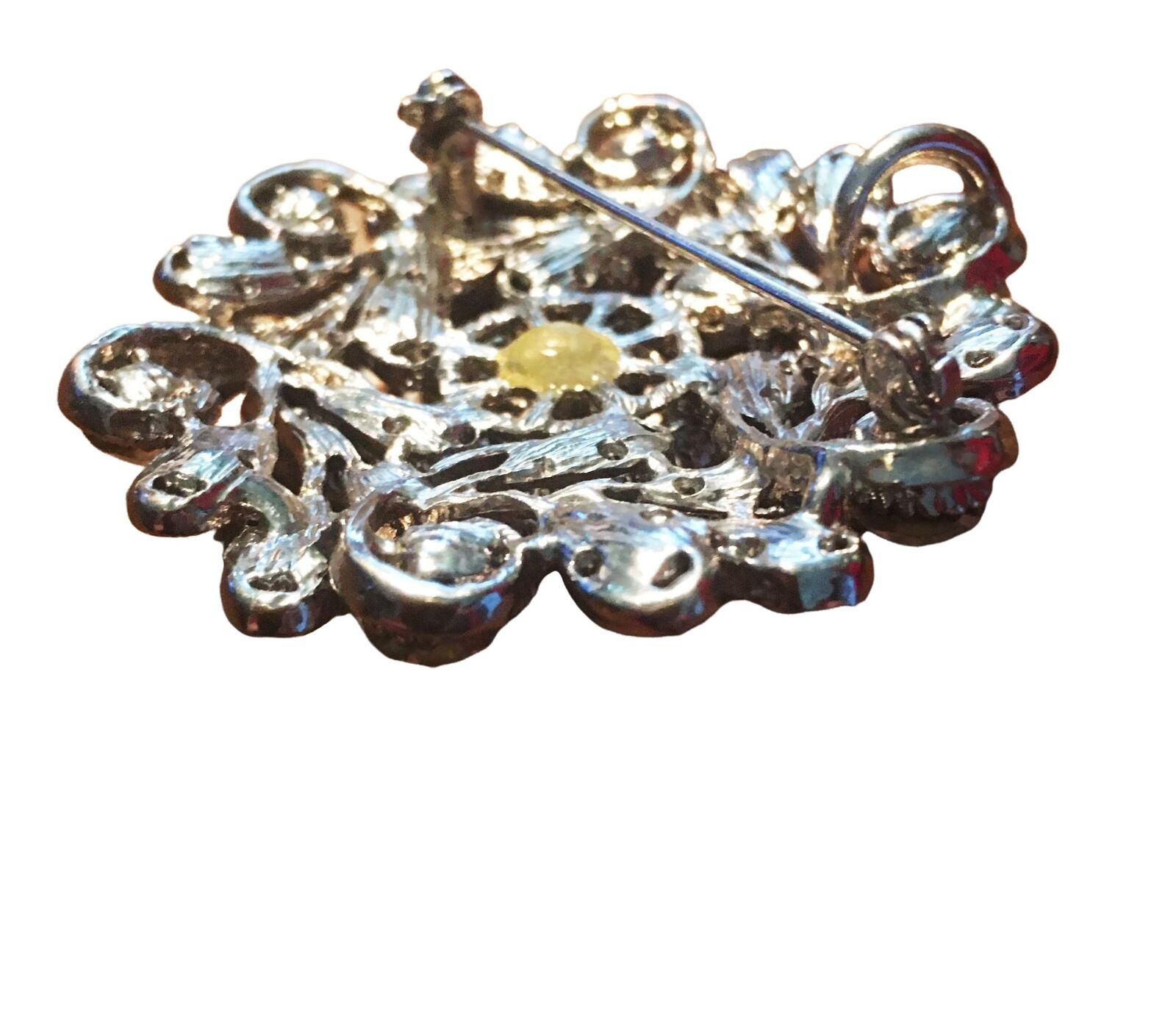 Vintage Austrian Crystal Brooch / Pendant  Prong … - image 3