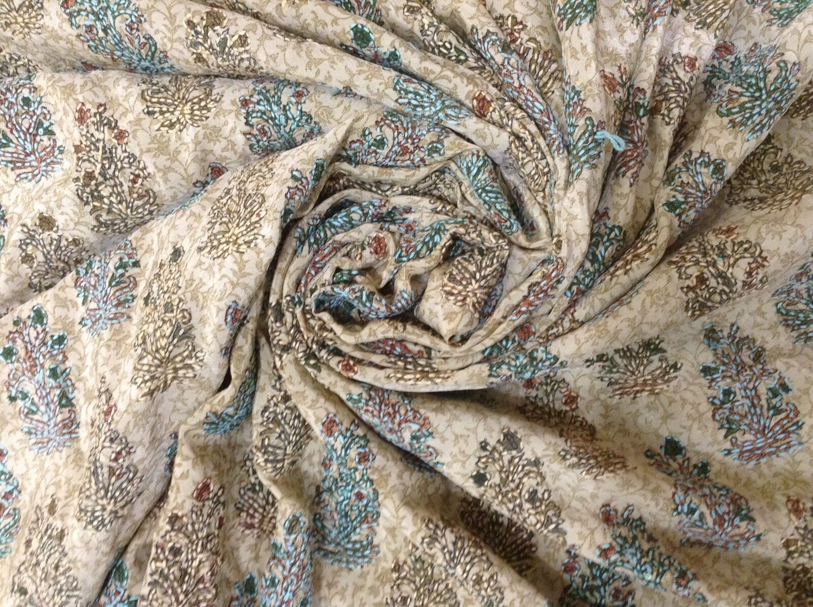 Om Vintage Indian Sari 100% Pure Silk Kantha Work… - image 11