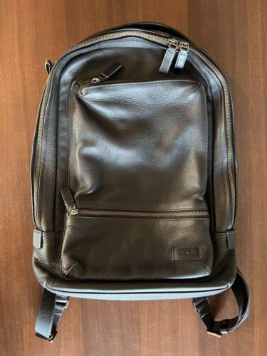 TUMI Harrison Bates Black Leather Backpack 16.5"x… - image 1