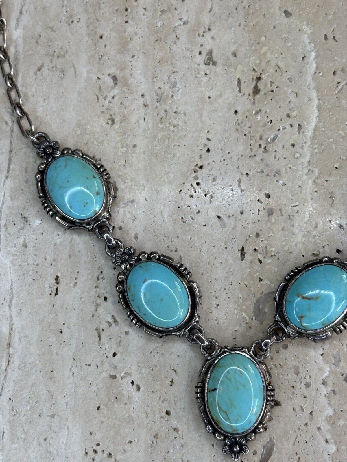 Carol Felley Necklace Turquoise Silver Vintage Na… - image 6