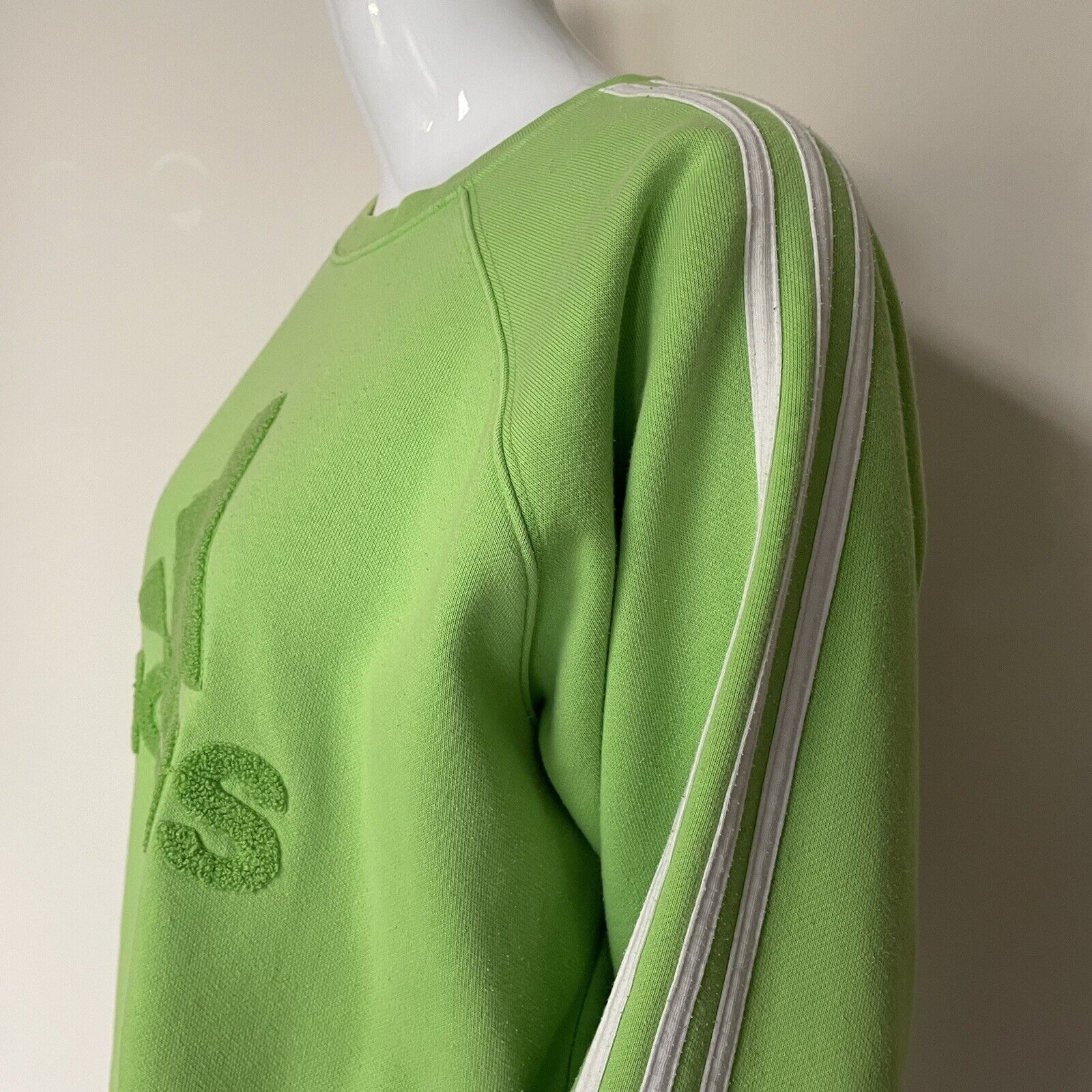 Y2K Adidas Green Spellout Sweatshirt Size S Varsi… - image 3