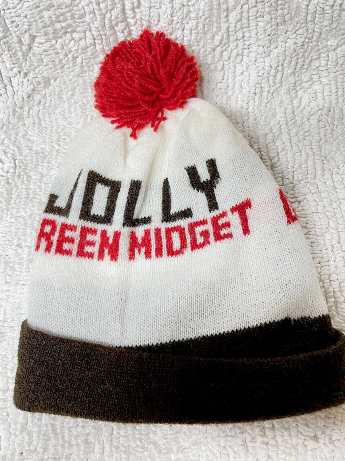 Vintage Jolly Green Midget Ski Snow Headgear Bean… - image 1