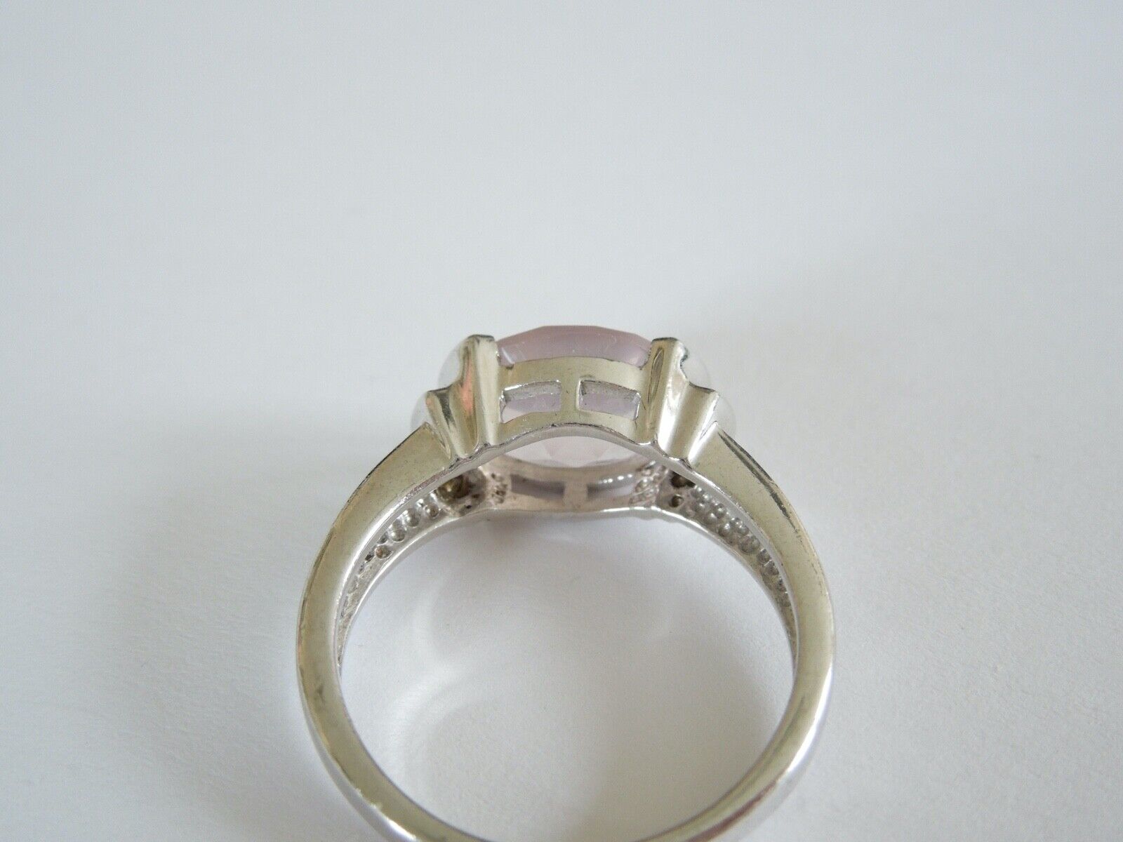 925 Sterling Silver Ring with Rose Quartz 3.6 g/S… - image 6