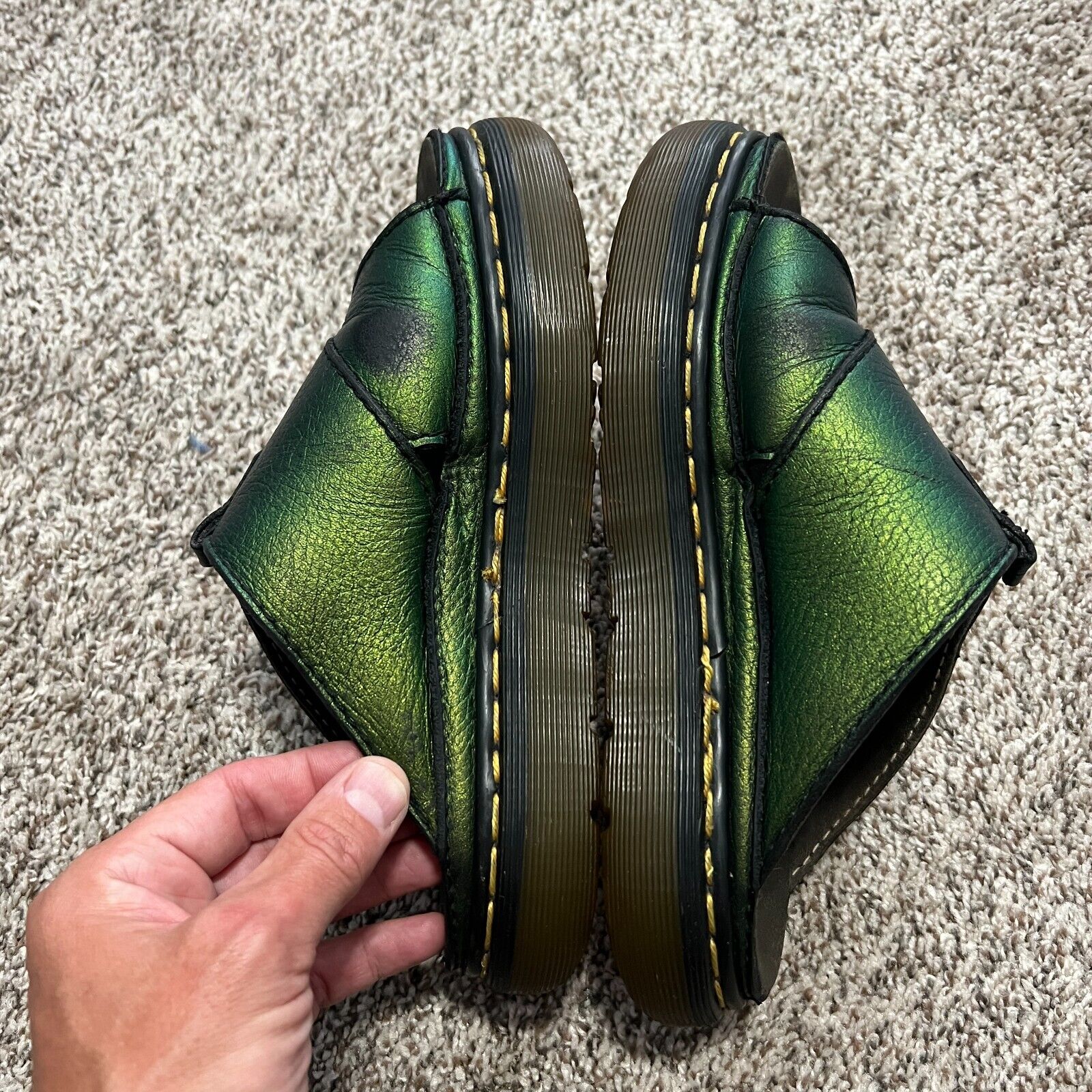 Rare VTG 90s Docs Dr Martens Chunky Green Metalli… - image 4