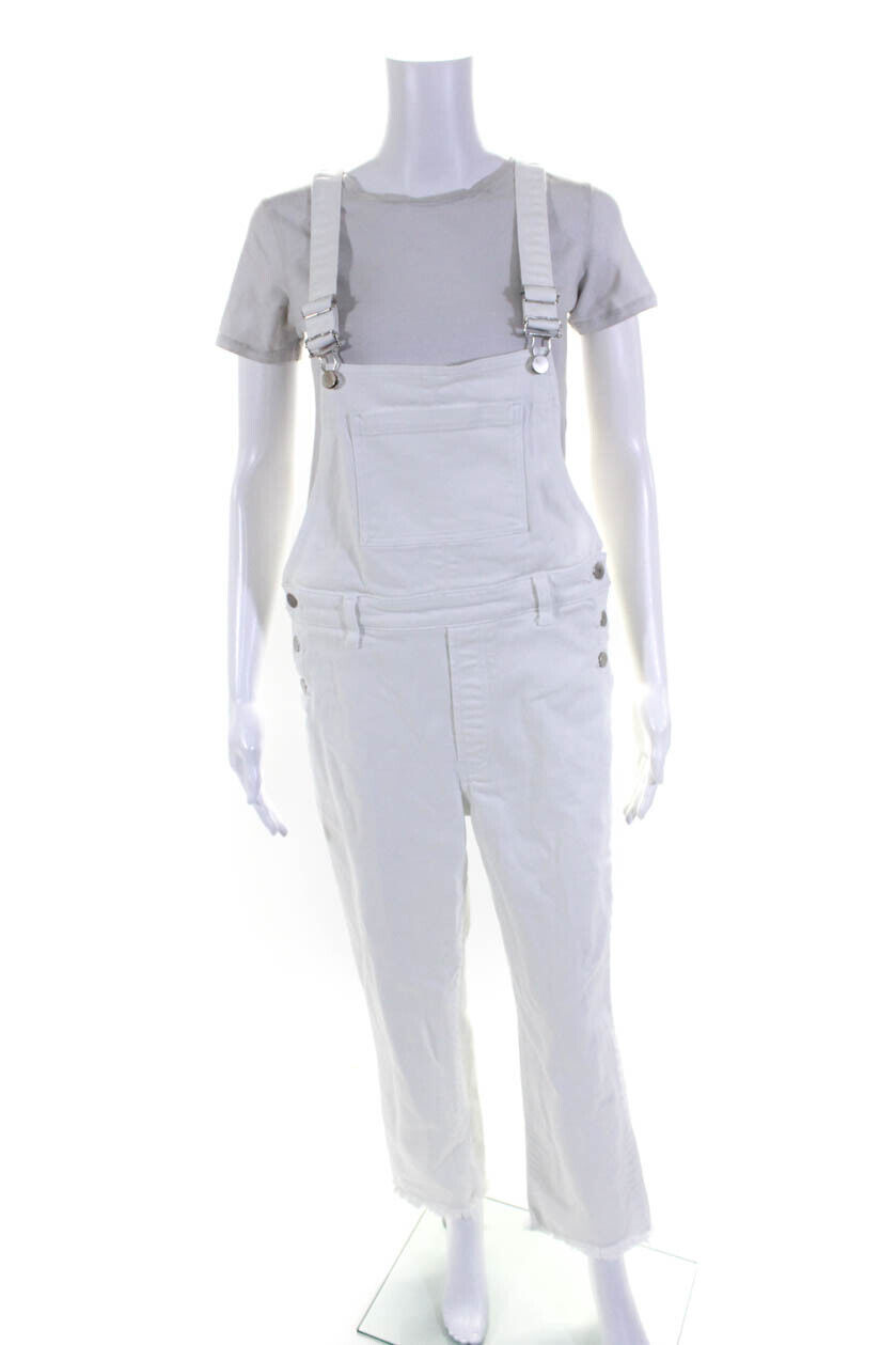 J BRAND Womens White Jules Overalls White Size 2 … - image 1