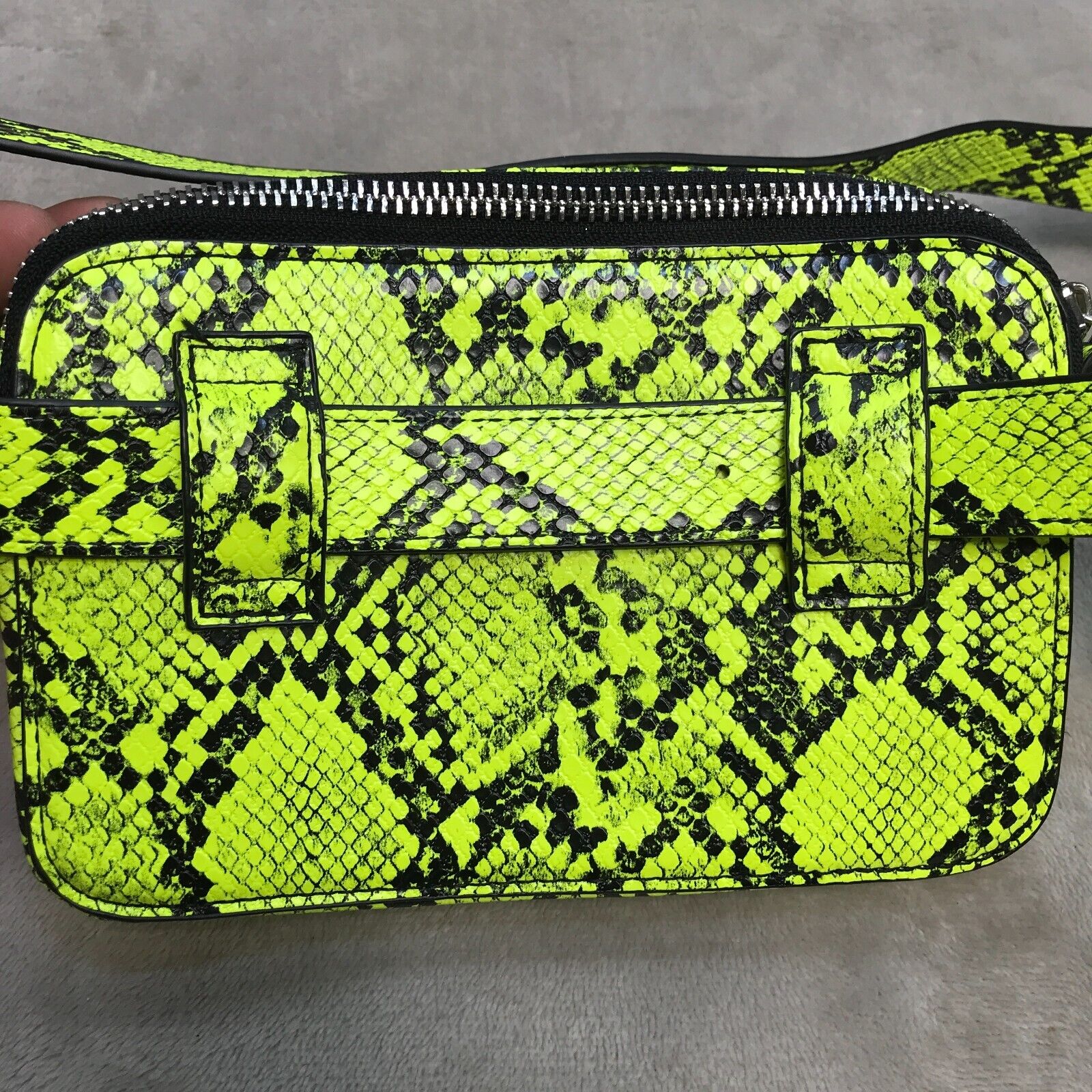 GUESS Women's Green Neon Faux Snake Skin Leather … - image 8