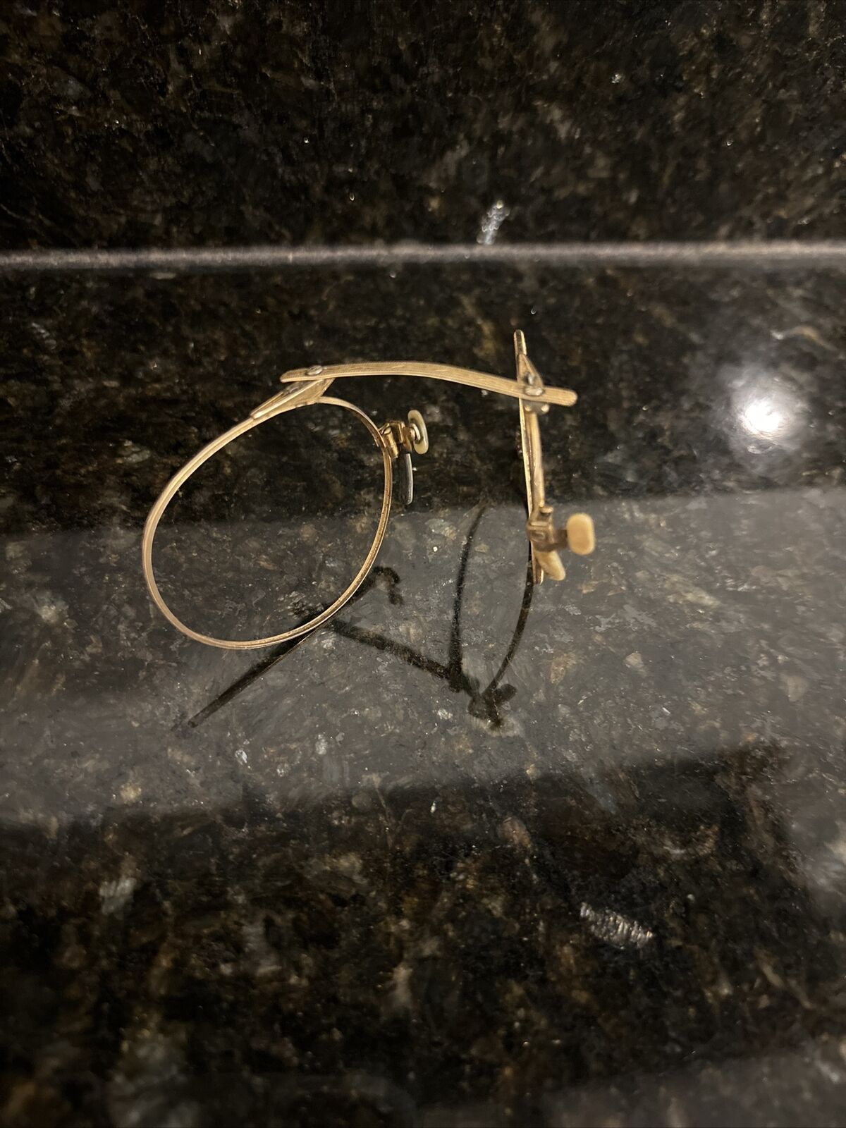 Antique Gold Wire Rim Pince-Nez No Glass - image 6