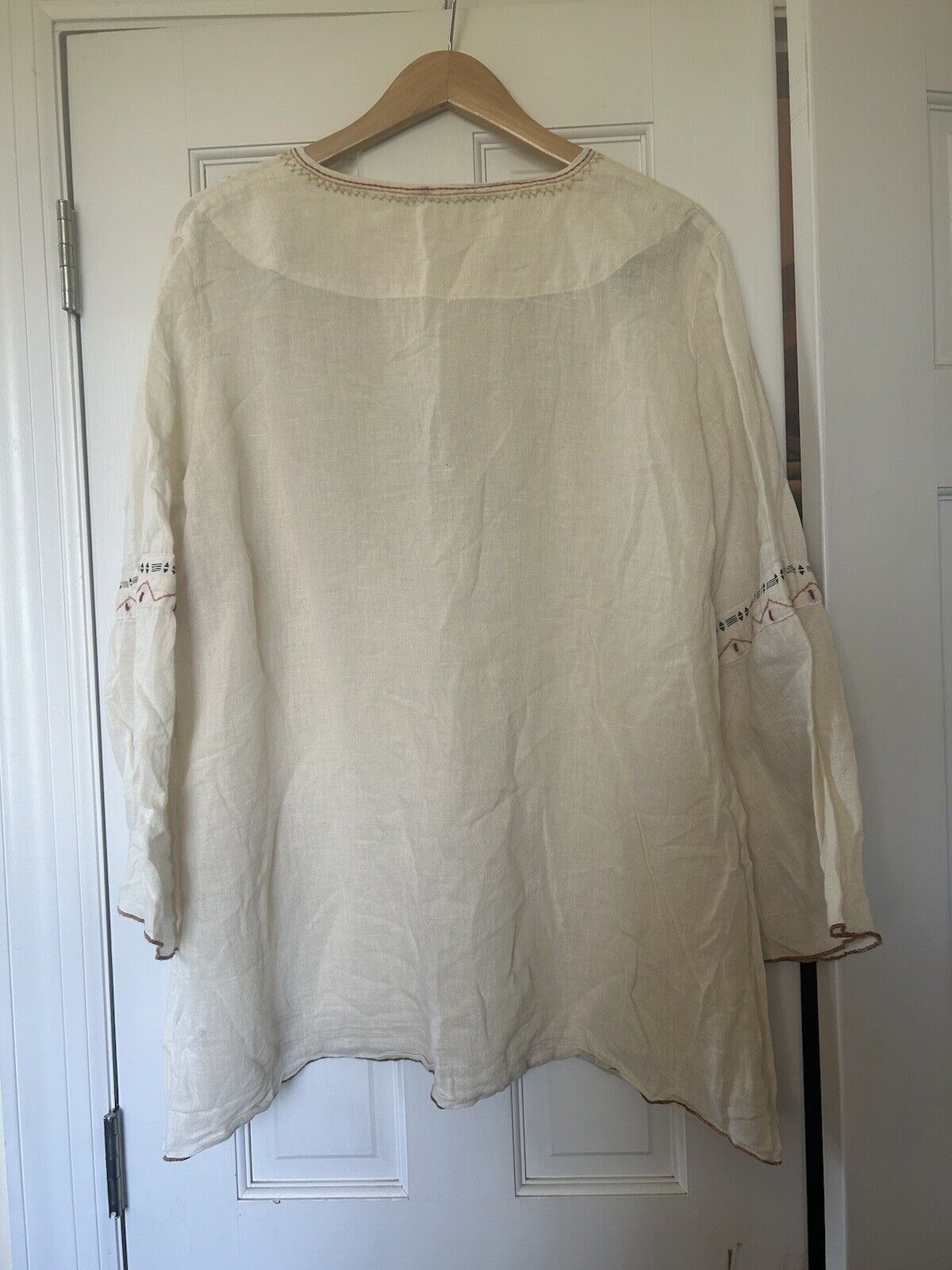 Gudrun Sjoden Linen Cotton Blend Embroidered Blou… - image 7