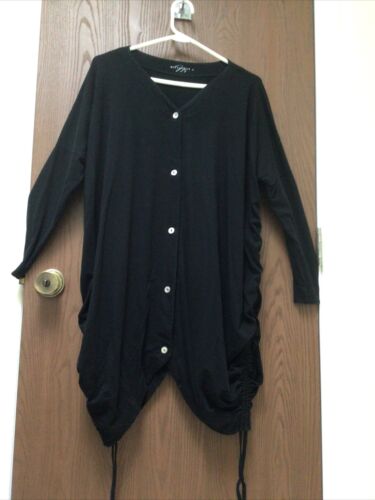 Matthildur Icelandic Design black jersey cardigan… - image 1