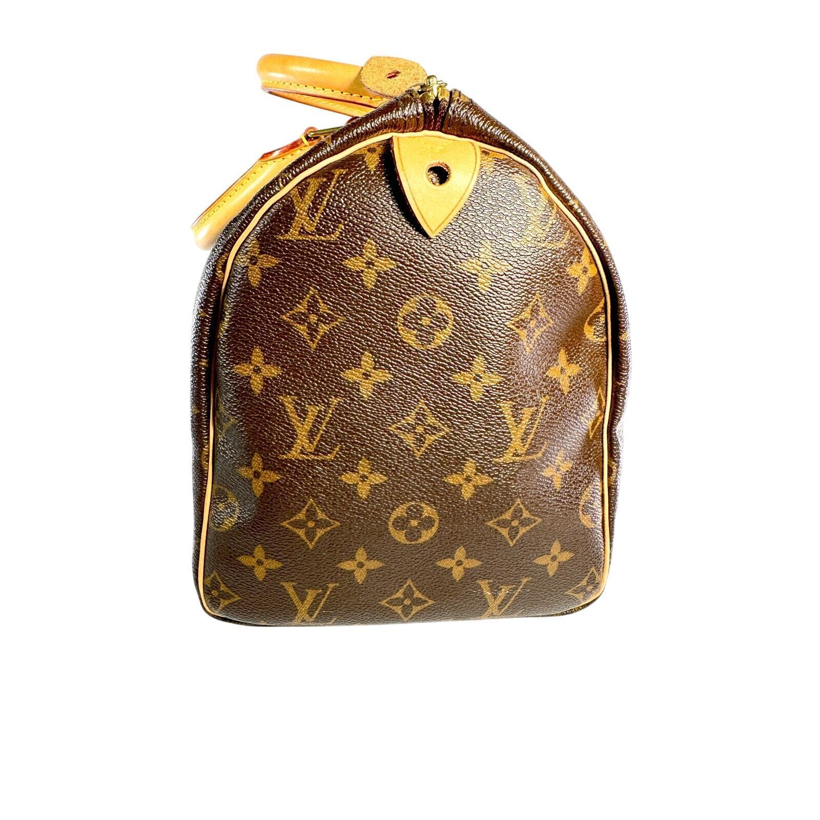 LOUIS VUITTON Speedy 30 LV Monogram Canvas Leathe… - image 4