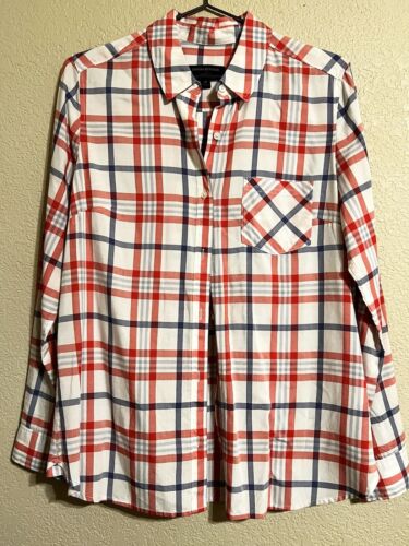 Banana Republic Medium Classic Fit Plaid Long Sle… - image 1