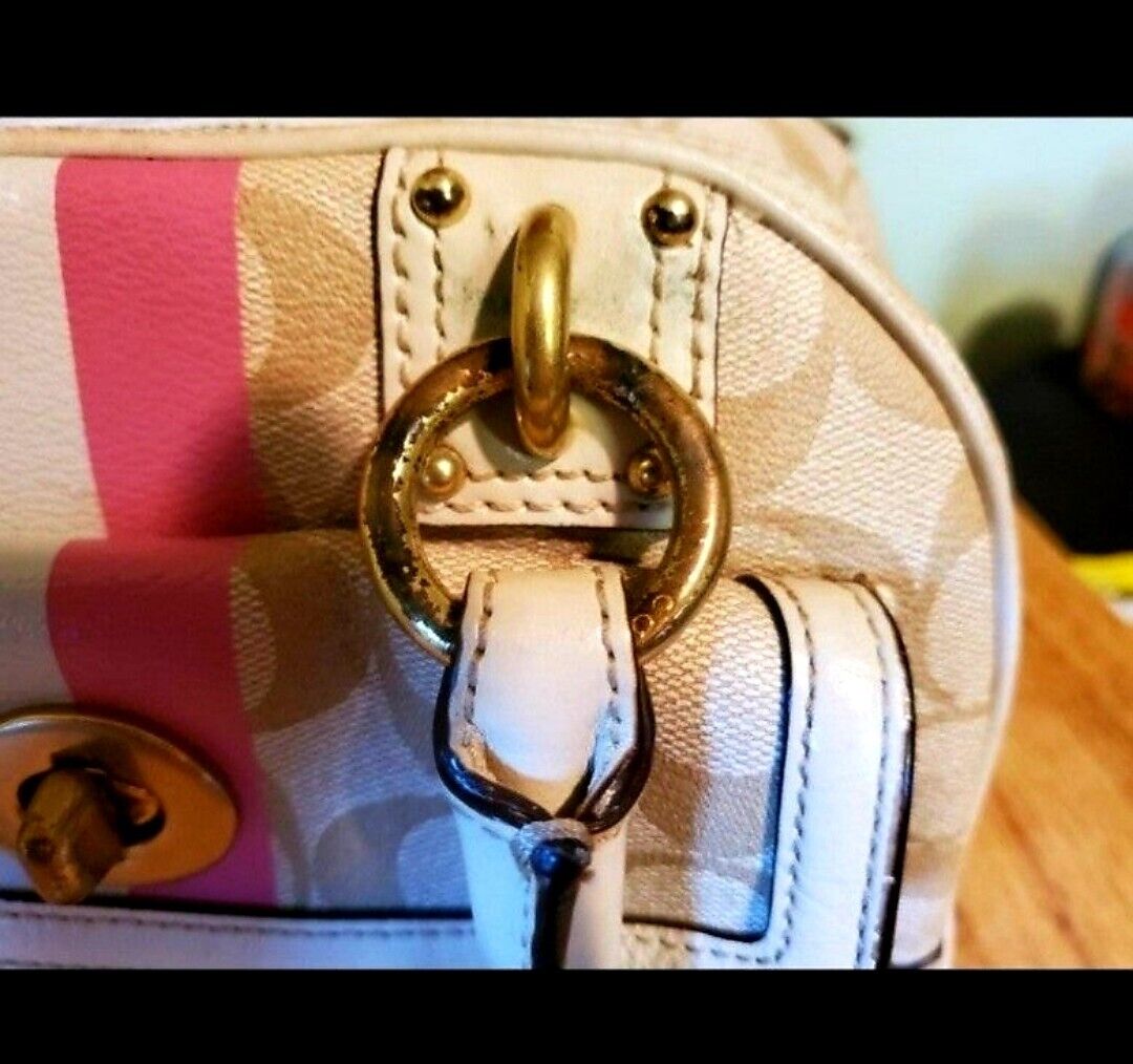 Pretty Pink and White Genuine Coach bag Barbie 90… - image 9