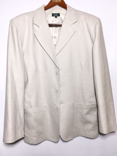 Men’s Light Tan Sand Cotton Blazer Size Large