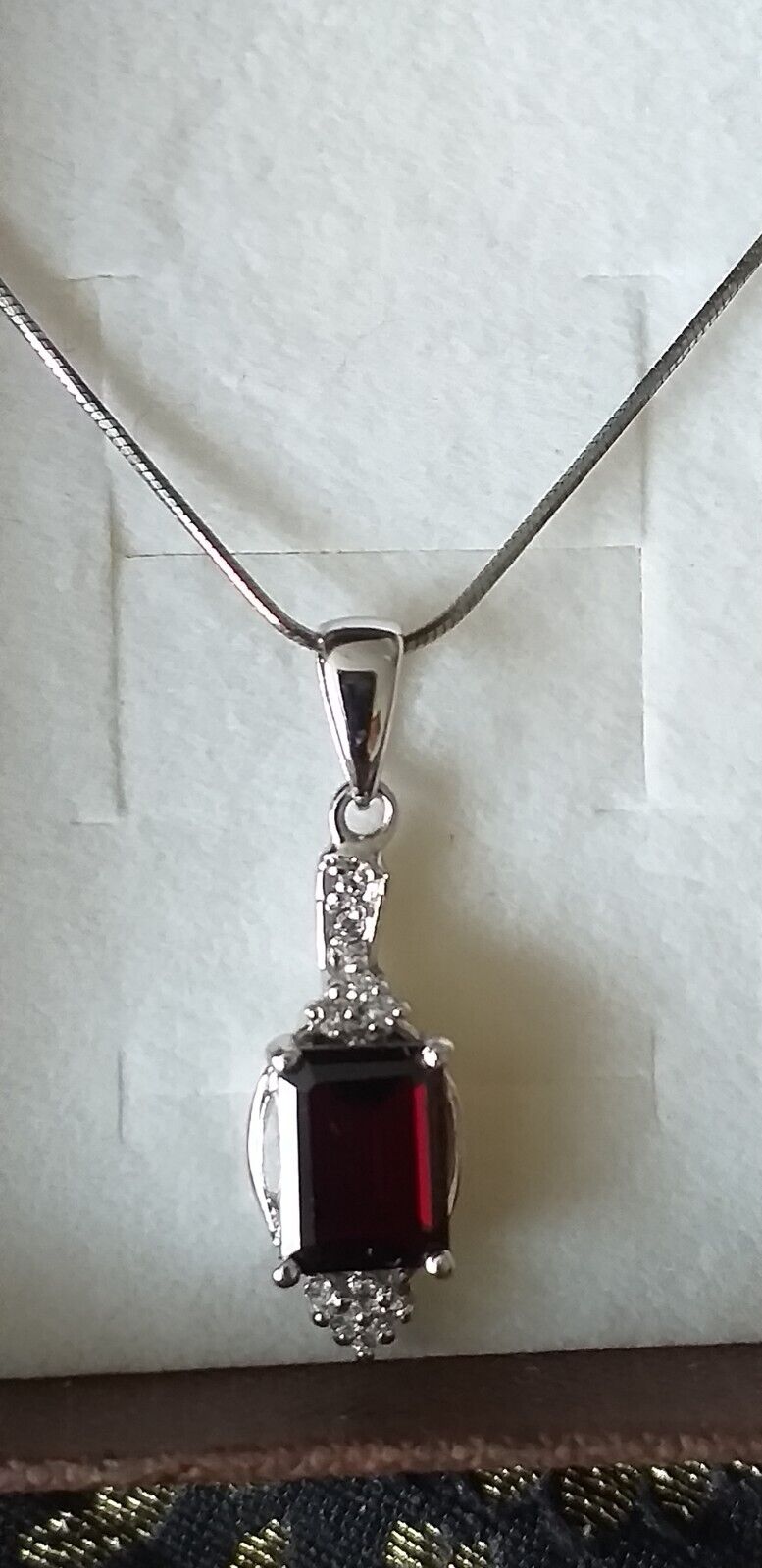 Vintage 2019 Garnet Pendant and CZ 925 Sterling S… - image 6