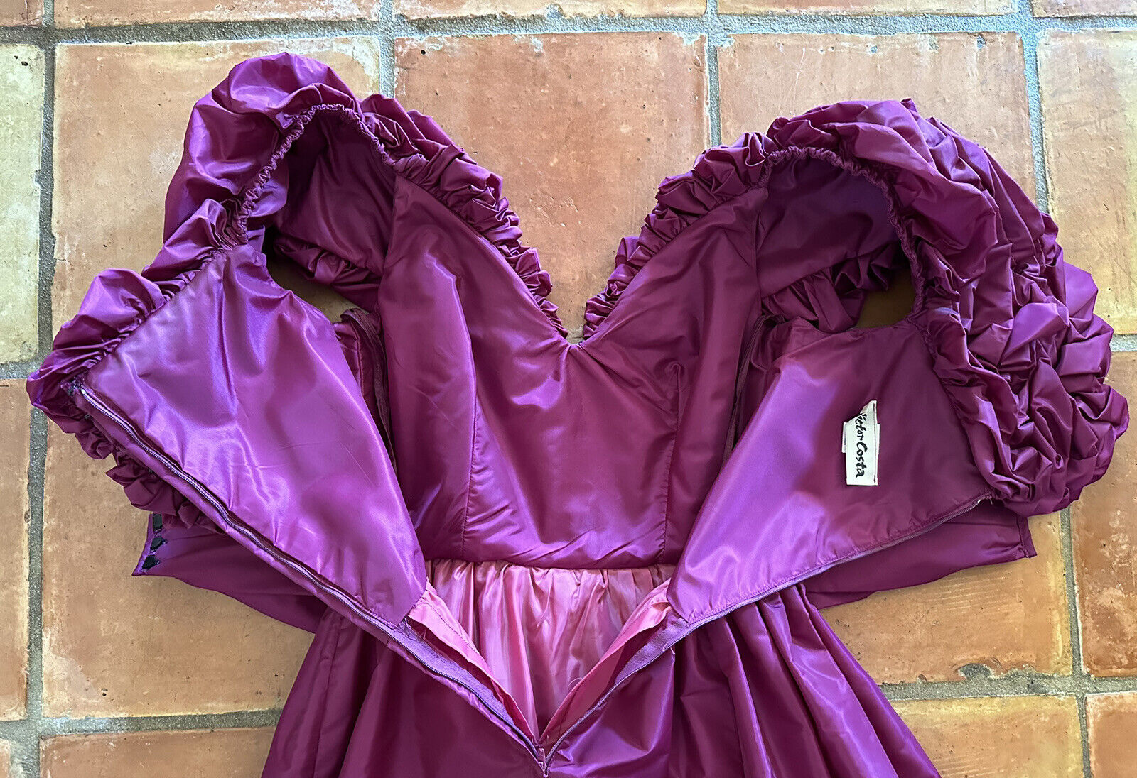 1980s Victor Costa Taffeta Dress Formal Pageant H… - image 22