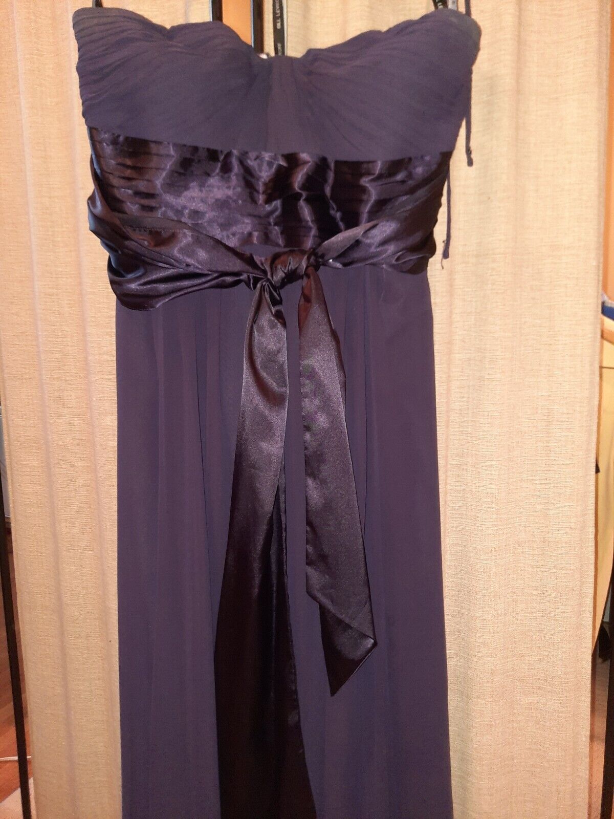 Bill Levkoff Plum Strapless Bridesmaid Dress Size… - image 2