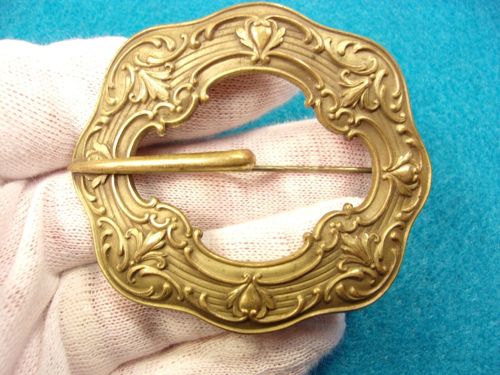 FANTASTIC VTG ANTIQUE ART NOUVEAU DECO GOLD TONED… - image 4