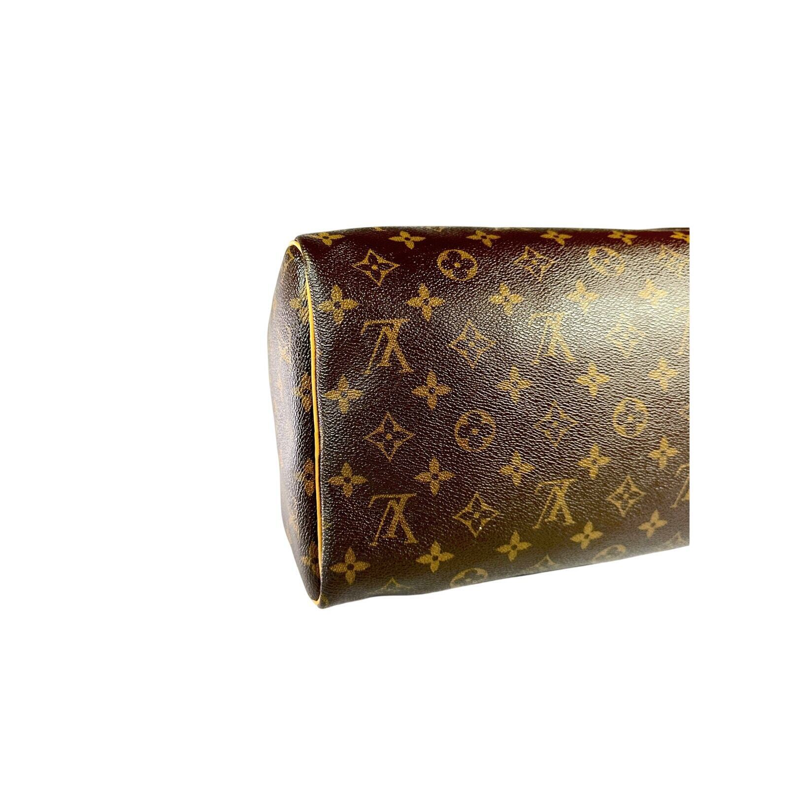 LOUIS VUITTON Speedy 30 LV Monogram Canvas Leathe… - image 7