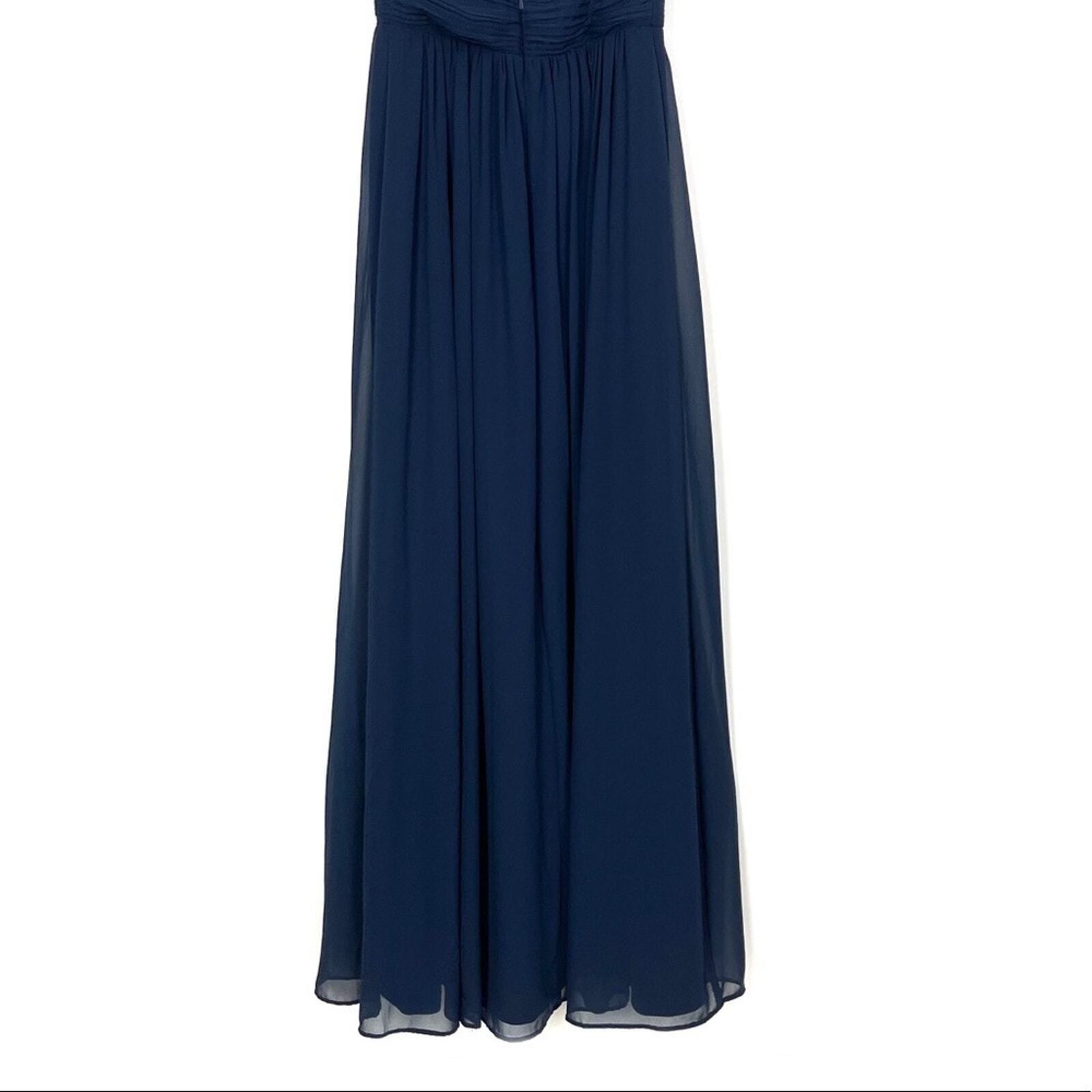 Bill Levkoff Navy Blue Bridesmaid Dress Chiffon H… - image 5