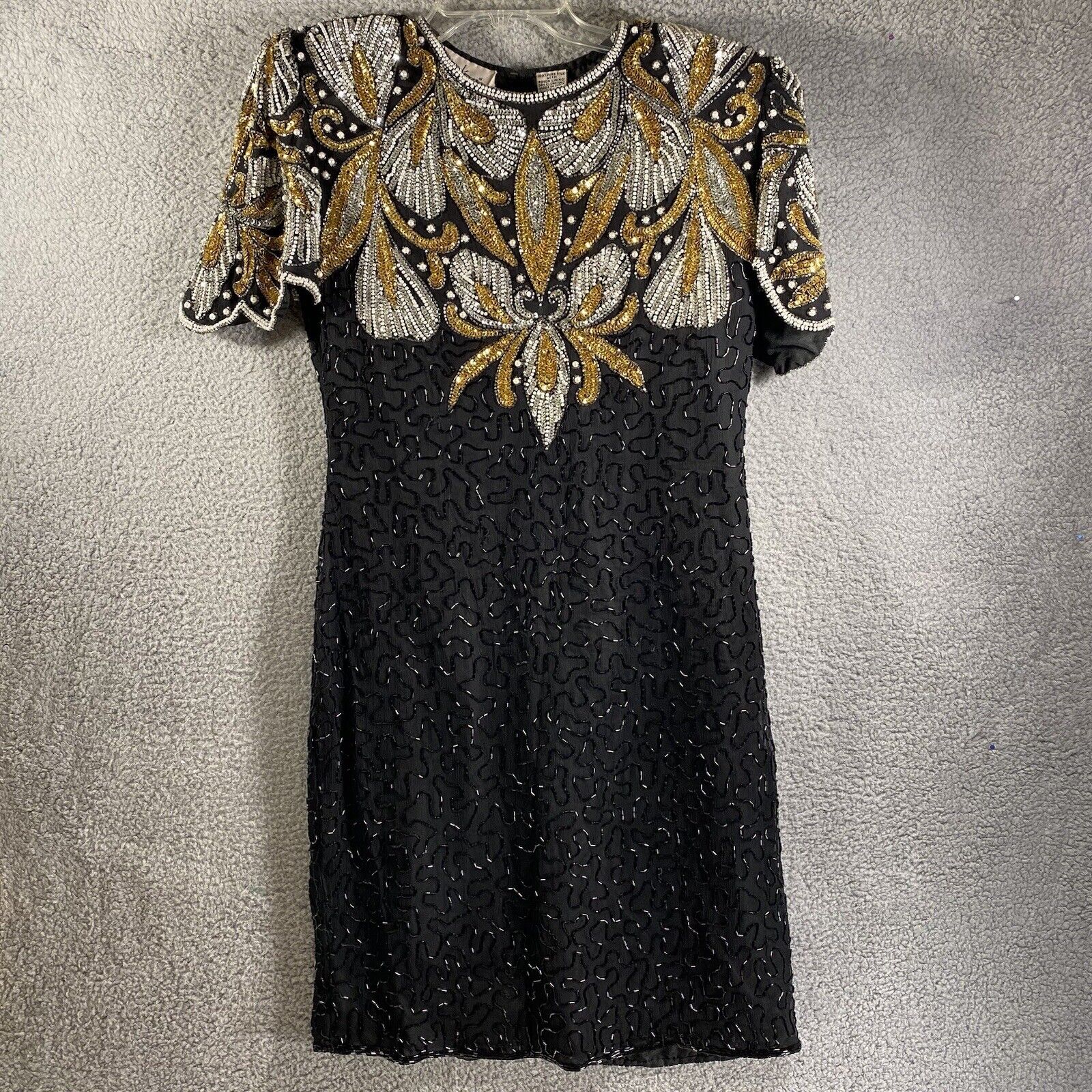 Vintage Laurence Kazar Beaded & Sequins Dress Wom… - image 1