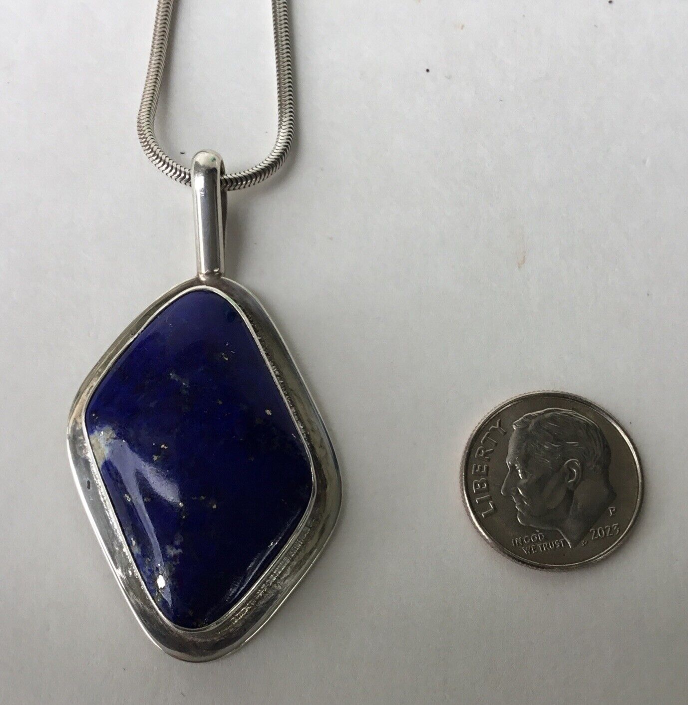 Vintage Sterling Silver Designer Signed Lapis Laz… - image 10