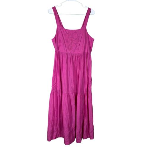 Gudrun Sjoden 100% Cotton Pink Midi Dress Size La… - image 1