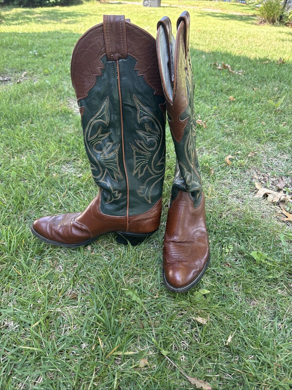 Vintage Olathe Western Cowboy Boots Leather Men’s… - image 3