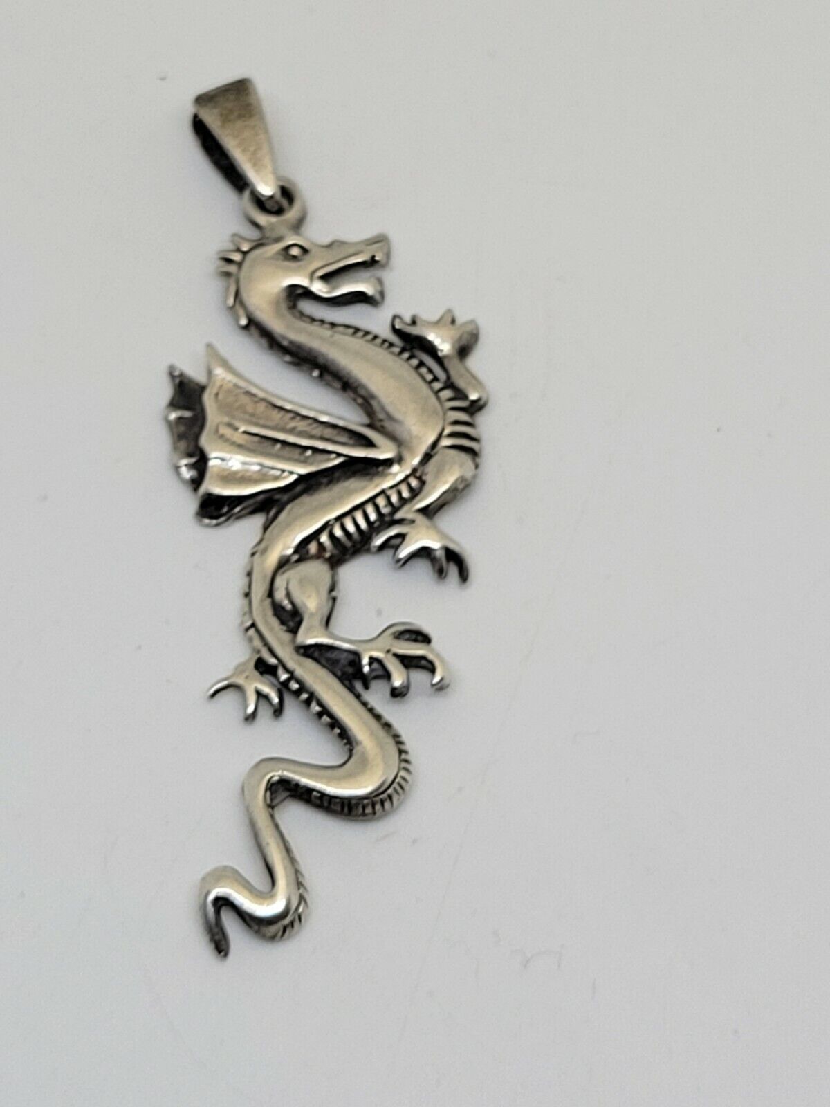 Sterling Silver Flying Dragon Pendant - image 1