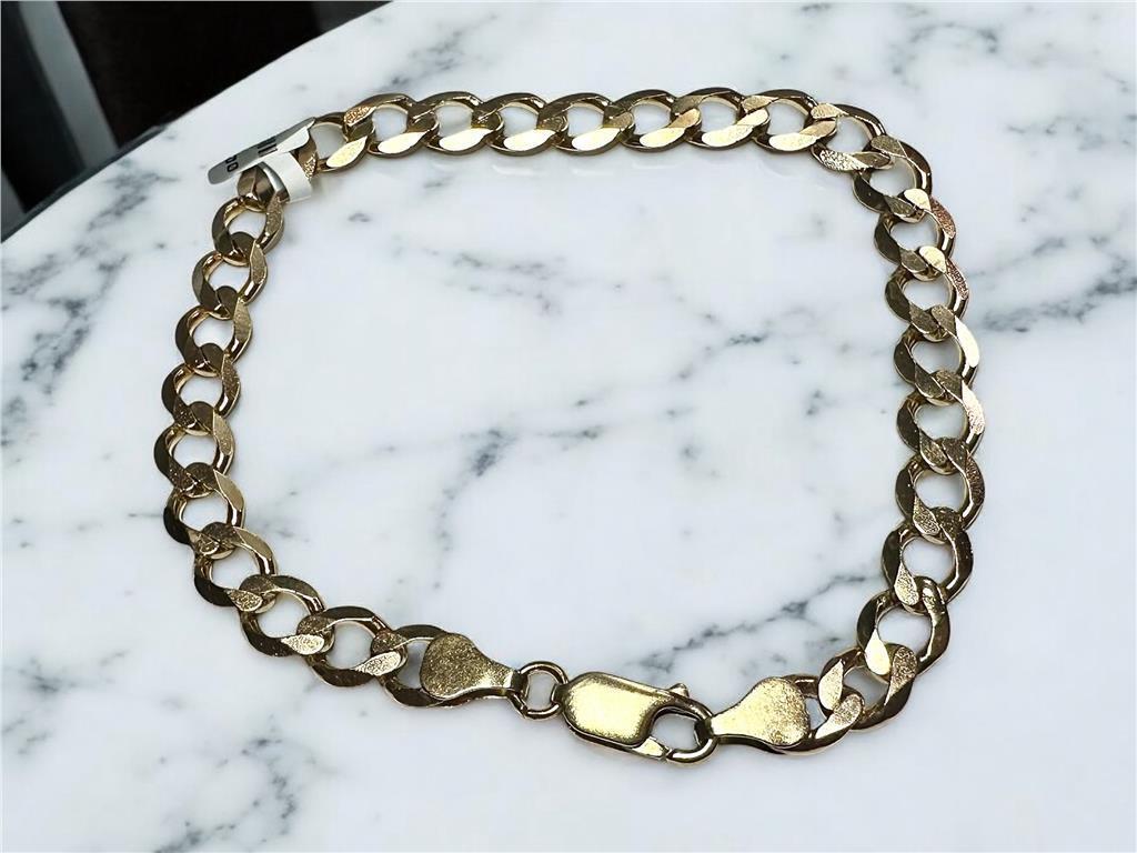 9ct yellow gold curb bracelet 9.4g - image 1