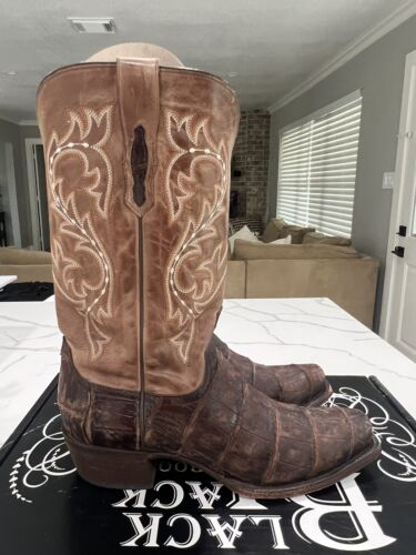 Lucchese Giant alligator burke boots chocolate br… - image 1