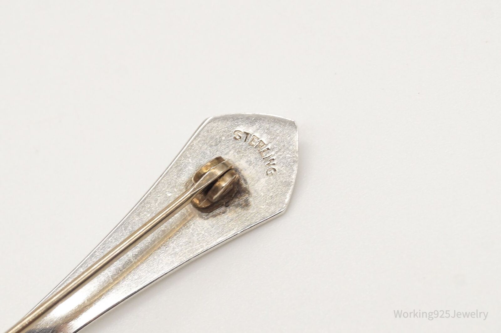 Antique Gold Nugget Sterling Silver Spoon Brooch … - image 7