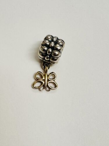 Rare Retired Authentic Pandora Two Tone Butterfly 