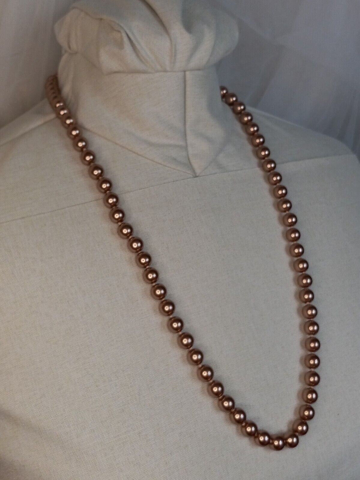 Vintage Joan Rivers Necklace Long Pearlescent Ros… - image 2