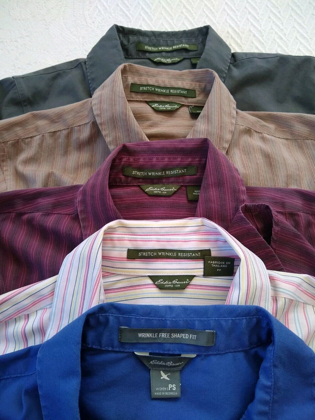 LOT of 5 Eddie Bauer Shirt Womens Petite Small Bu… - image 1