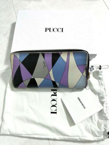 Emilio Pucci Long Wallet Multicolor Blue Purple W… - image 1