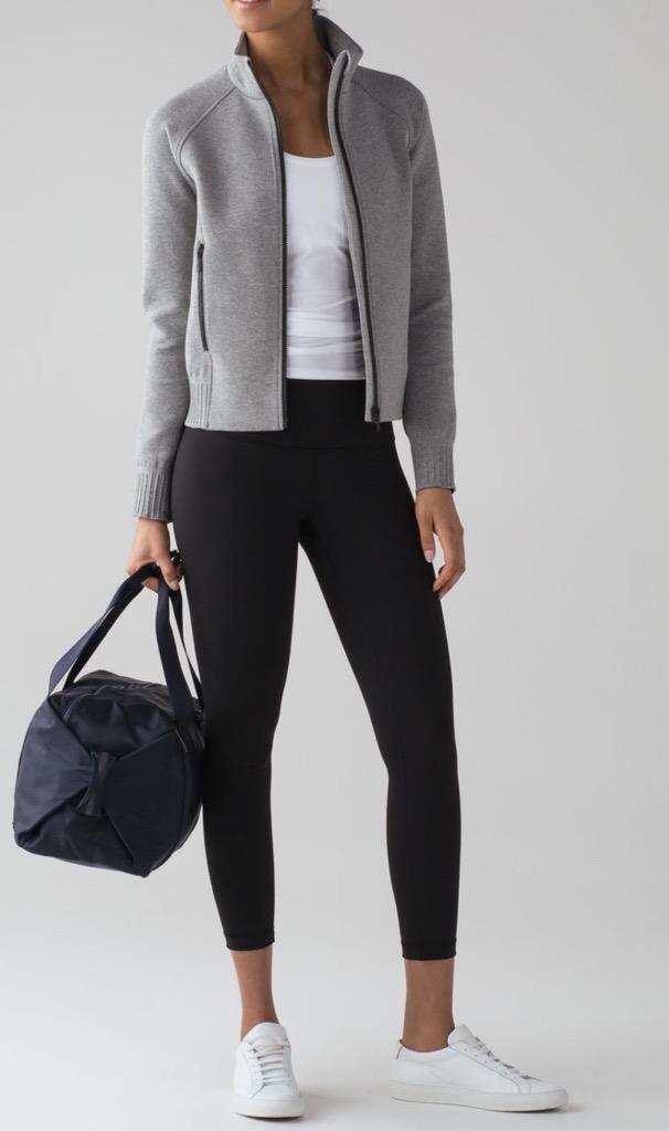 Lululemon NTS Jacket Full Zip Mock Neck Gray Cott… - image 1