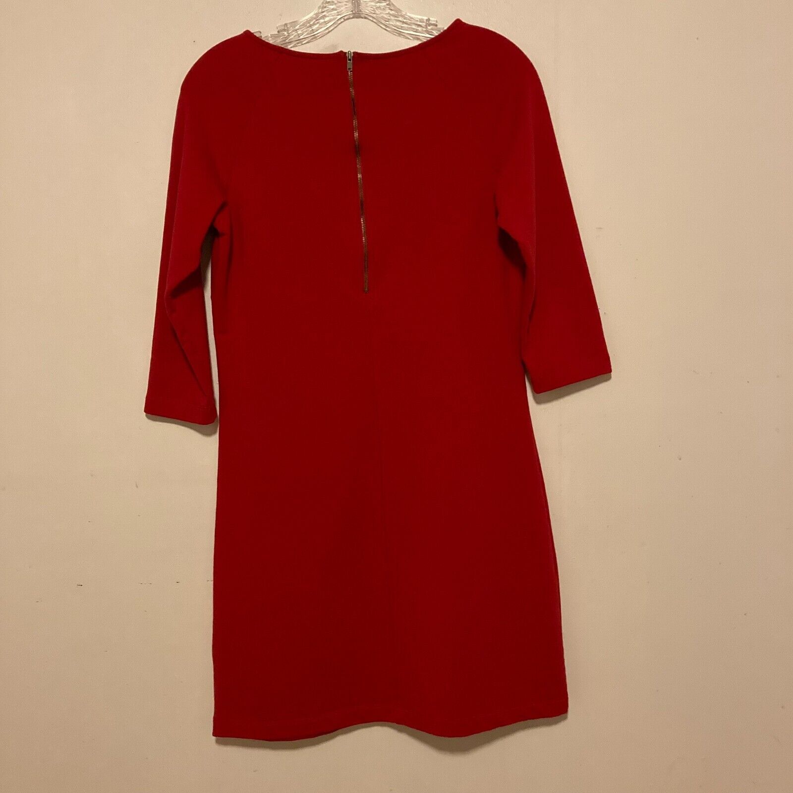 Love Hanna Red Dress Small Heavy Knit 3/4 Sleeves - image 5