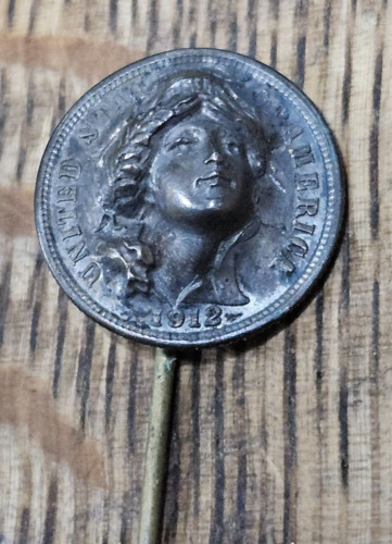 Vintage 90% 1912 Dime Repousse Pin