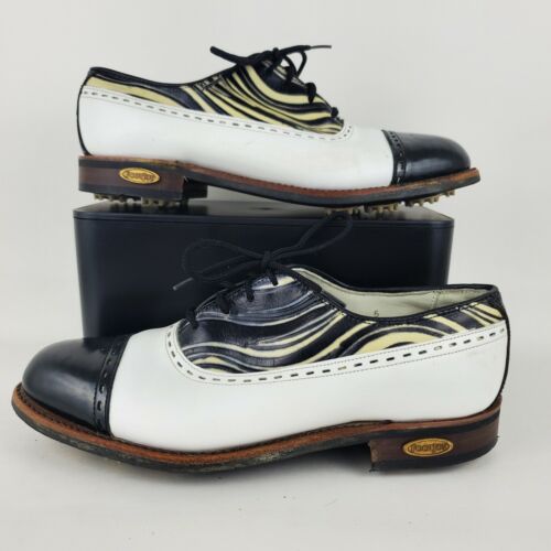 Womens FootJoy Classics Spiked Golf Shoes Black W… - image 1