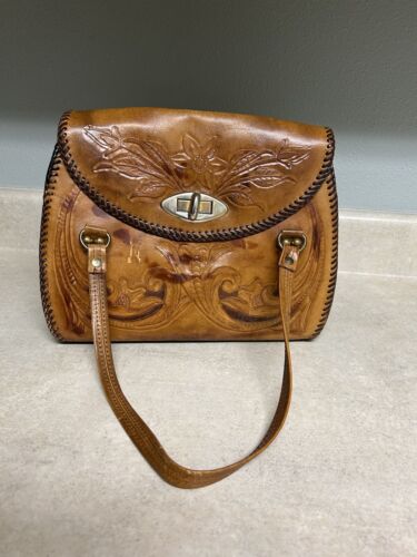 Unique leather Clasp Brown Western Purse - image 1