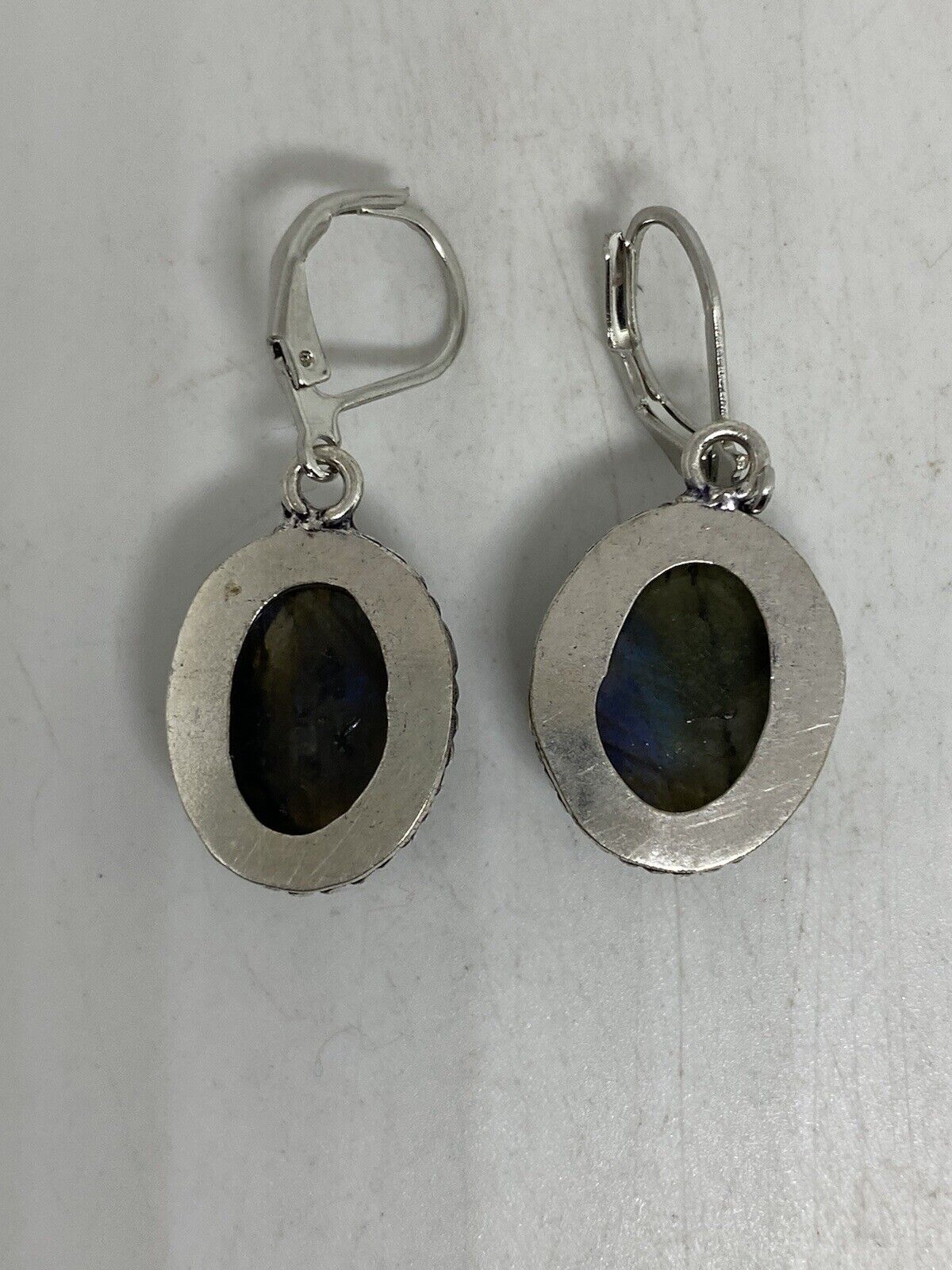 Vintage Rainbow Labradorite  Lever Back Earrings … - image 7