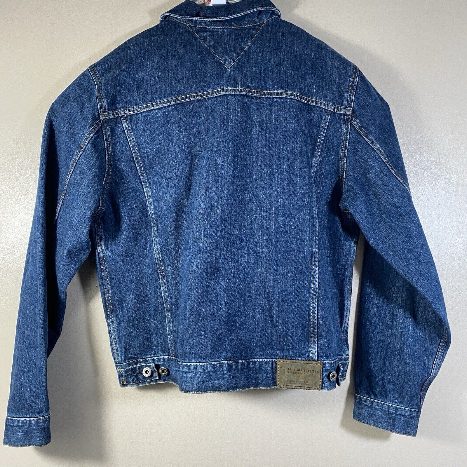 Vintage Tommy Hilfiger Denim Trucker Jacket Men X… - image 8