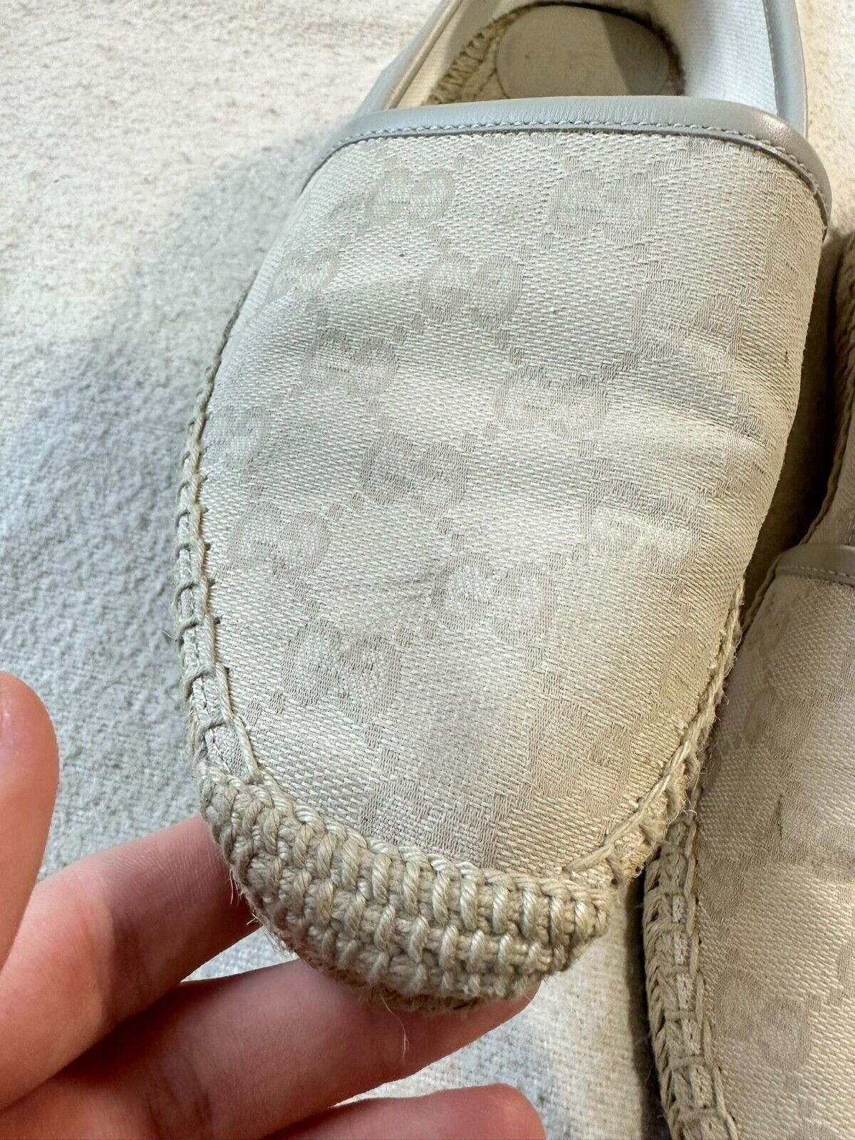 Authentic Gucci Espadrilles GG Monogram Canvas Iv… - image 4