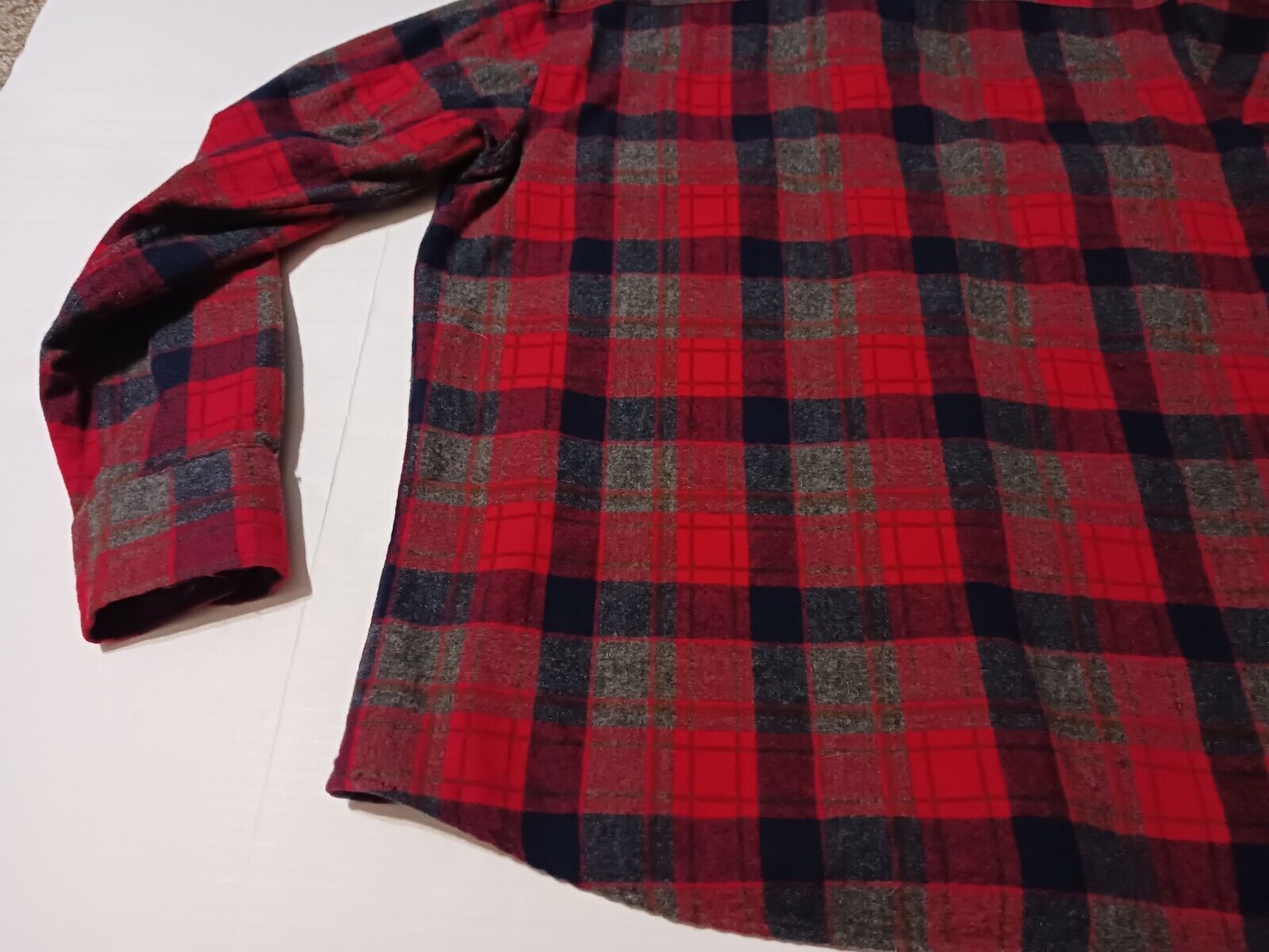 Vintage Cabelas 100% Wool Flannel Mens Size L Red… - image 15