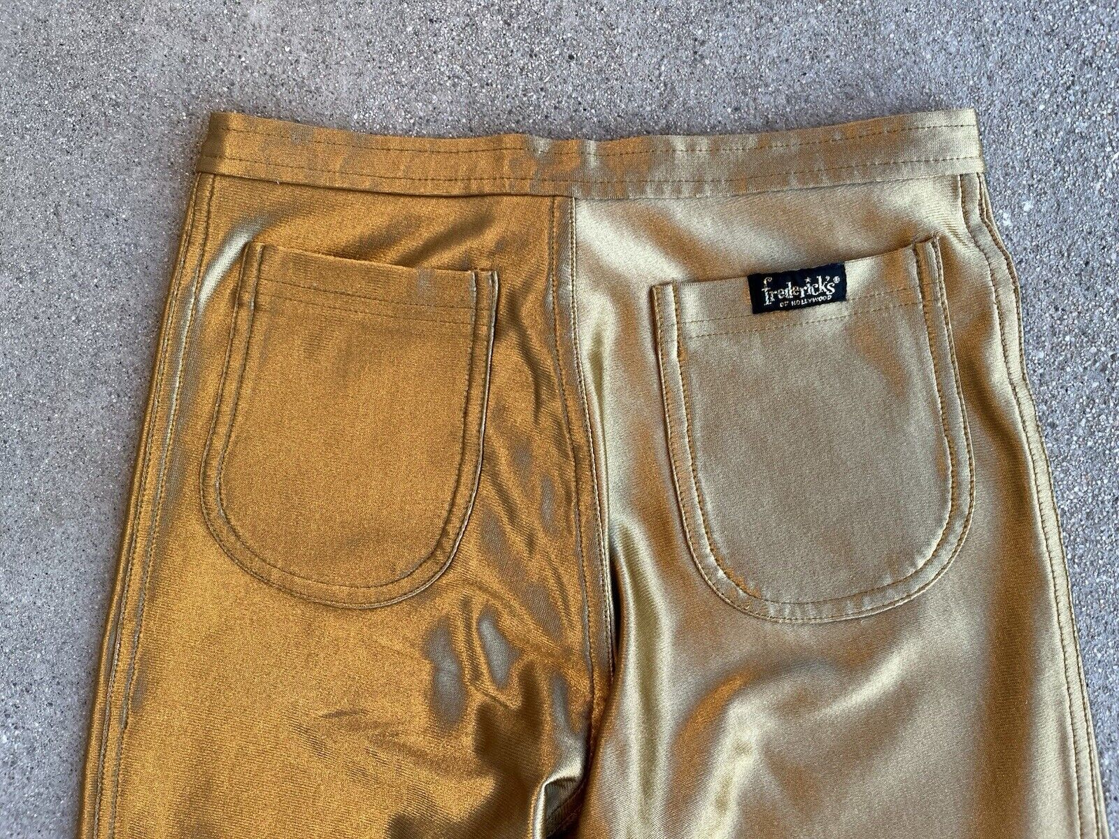 Vintage 70s Fredericks of Hollywood Gold Pants Di… - image 2