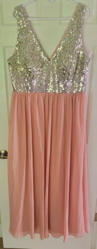 Long Elegant Formal Dress With Silver Sequins And 