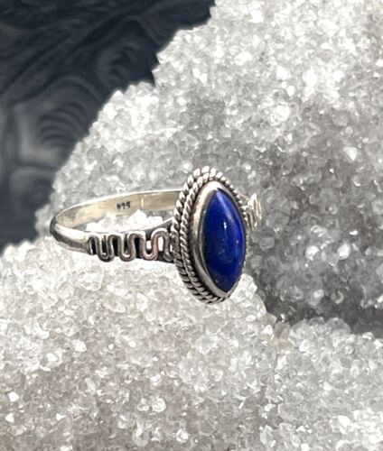 Gorgeous Lapis Lazulli Sterling Silver Ring 925 S… - image 1